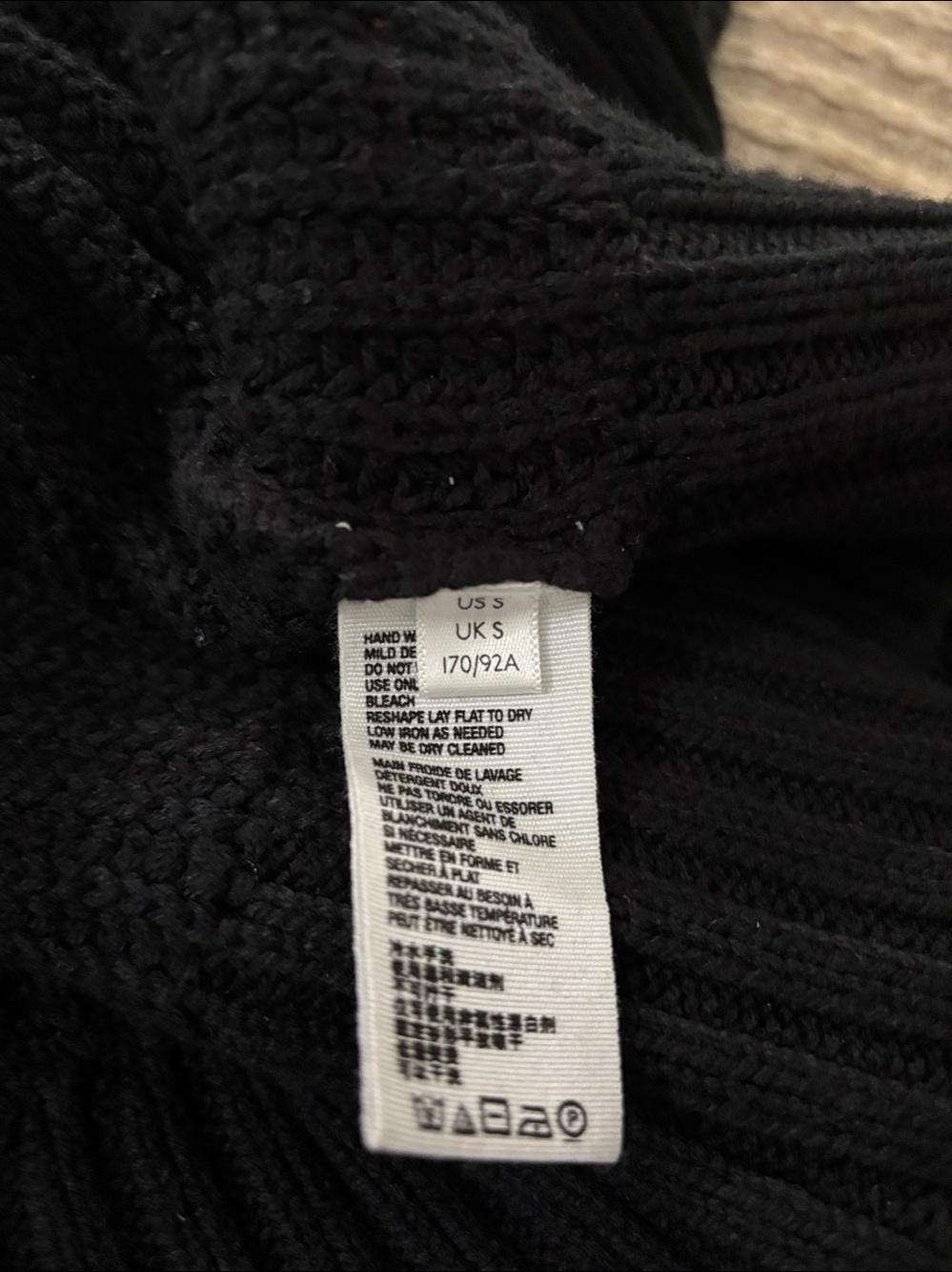 Free People Black Cozy Open-Front Black Ribbed Cardigan Sweater Size S - Picture 9 of 13
